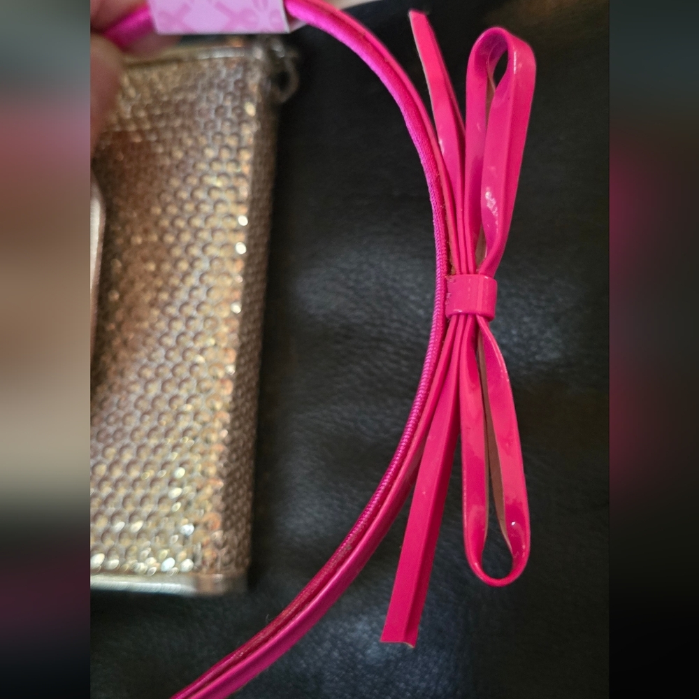 mark. Gold Glittery Wristlette with Pink Lip Gloss & Elle Bow Headband - Picture 7 of 7